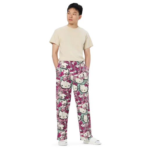Bowberry Parade on a Wide-Leg Pants