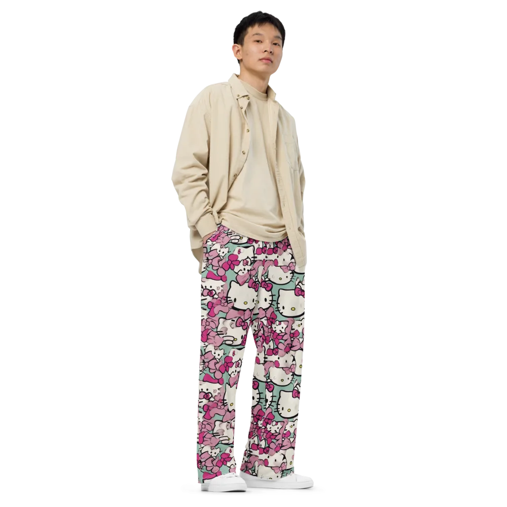 Bowberry Parade on Wide-Leg Pants — Right Front