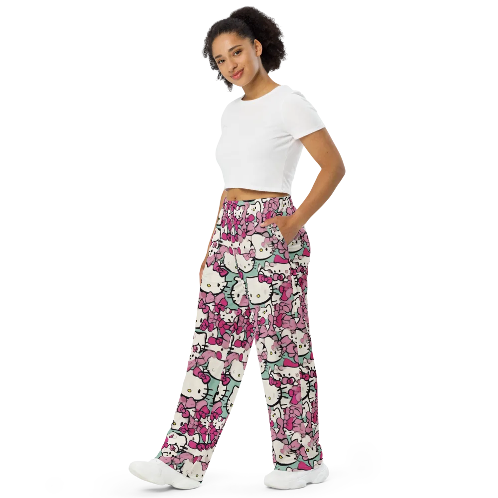 Bowberry Parade on Wide-Leg Pants — Left Front