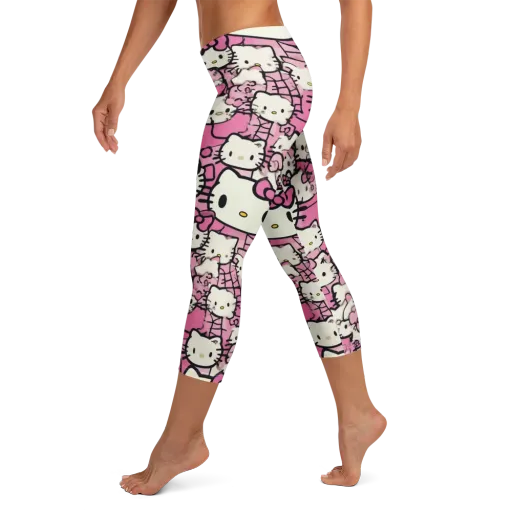 Pink Bow Parade on a Capri Leggings