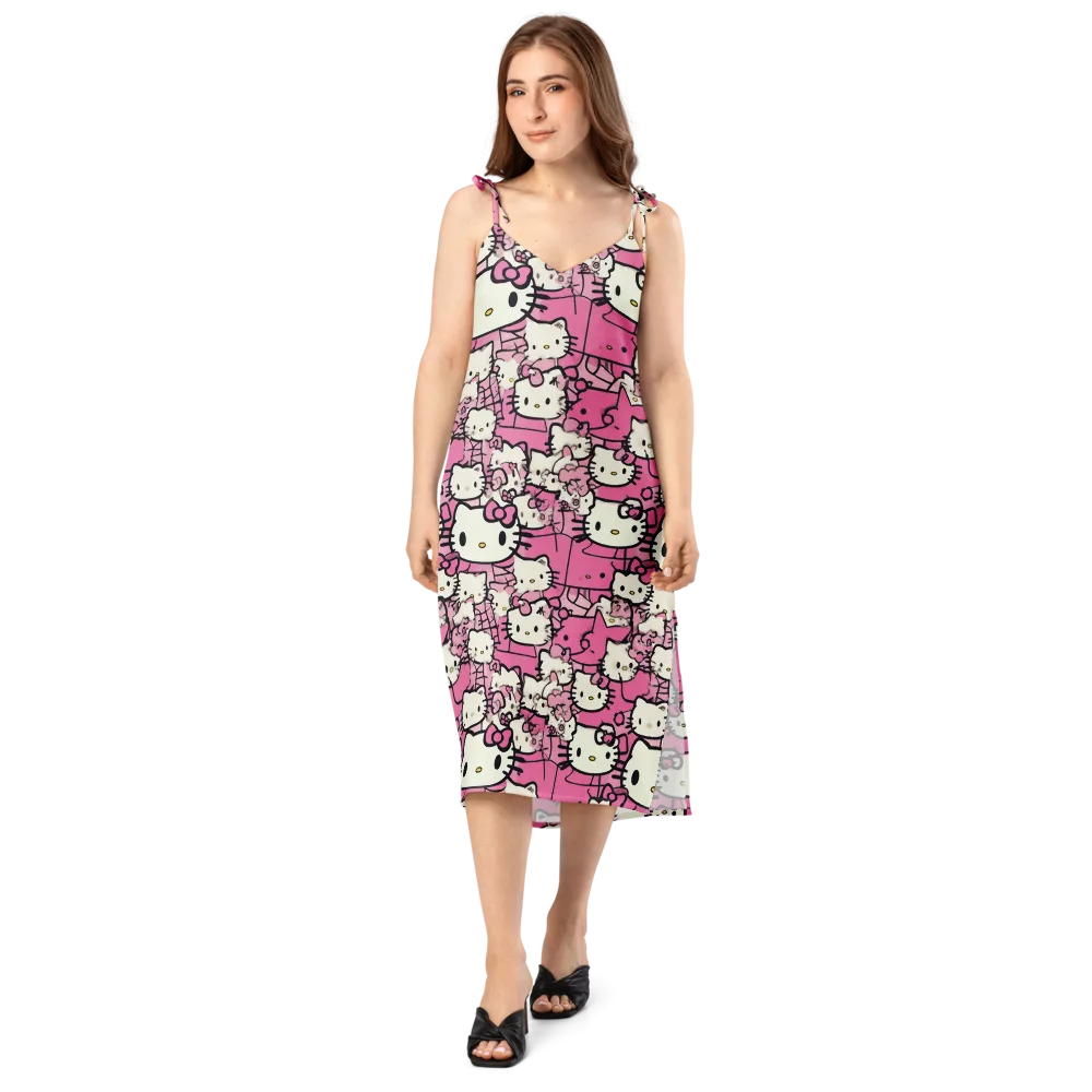 Pink Bow Parade on Slip Dress — Front