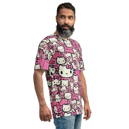 Pink Bow Parade on a Men's Crew Neck T-Shirt