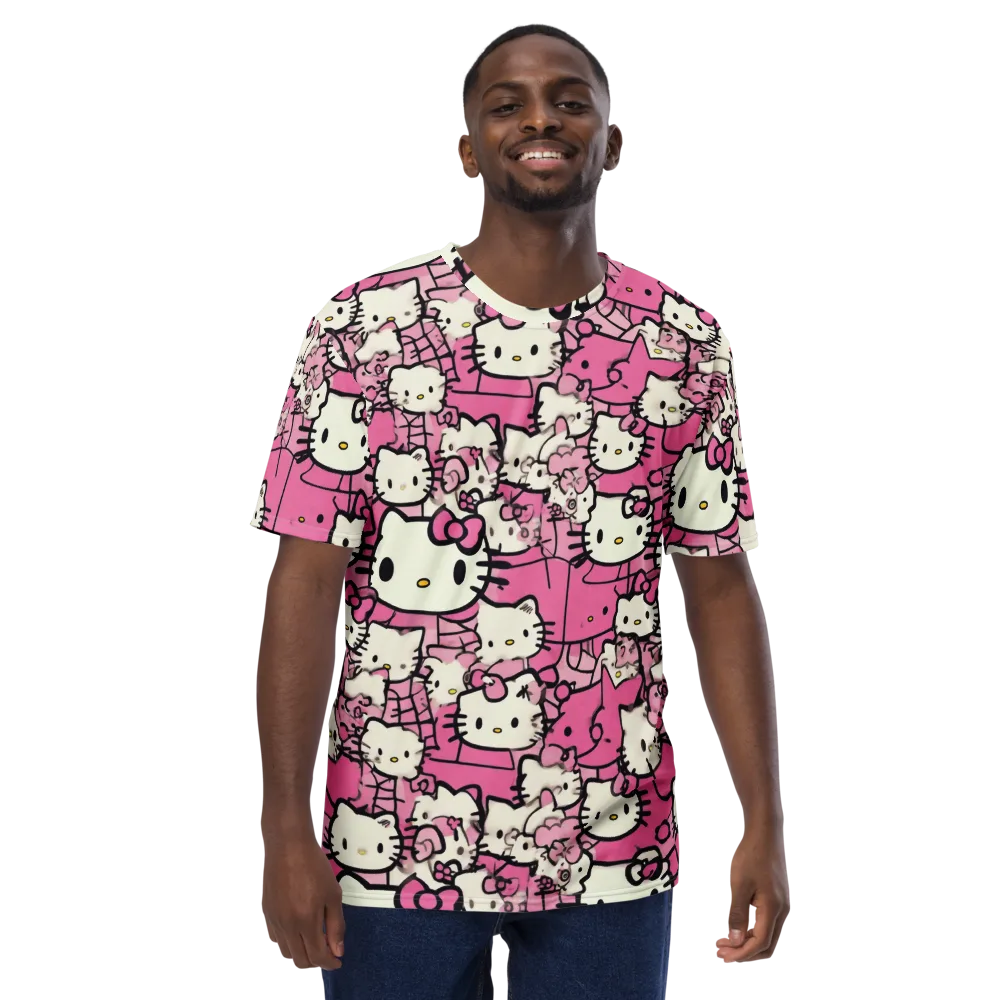 Pink Bow Parade on Men's Crew Neck T-Shirt — Front