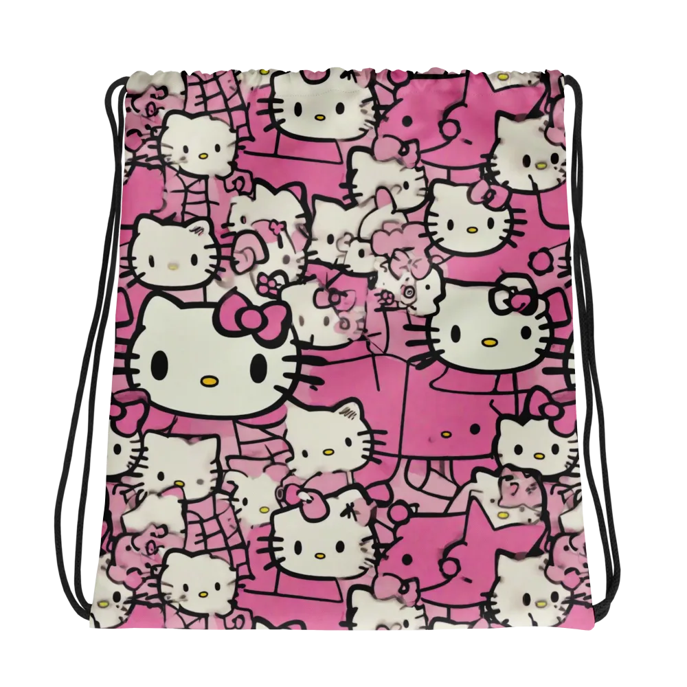 Pink Bow Parade on Drawstring Bag — Photo