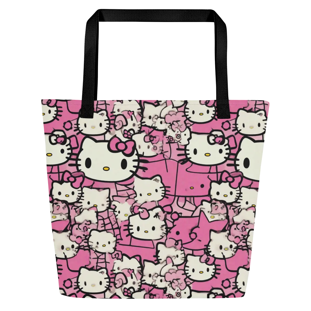 Pink Bow Parade on Large Tote Bag W/ Pocket — Front