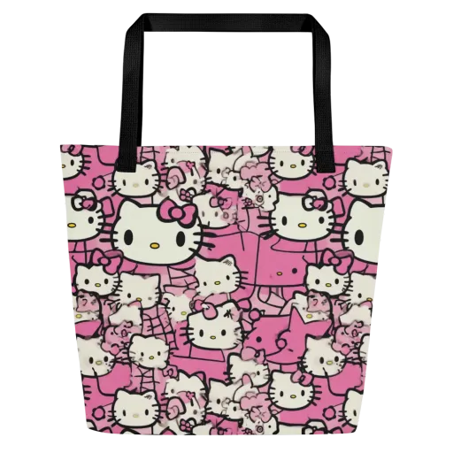 Pink Bow Parade on a Large Tote Bag W/ Pocket
