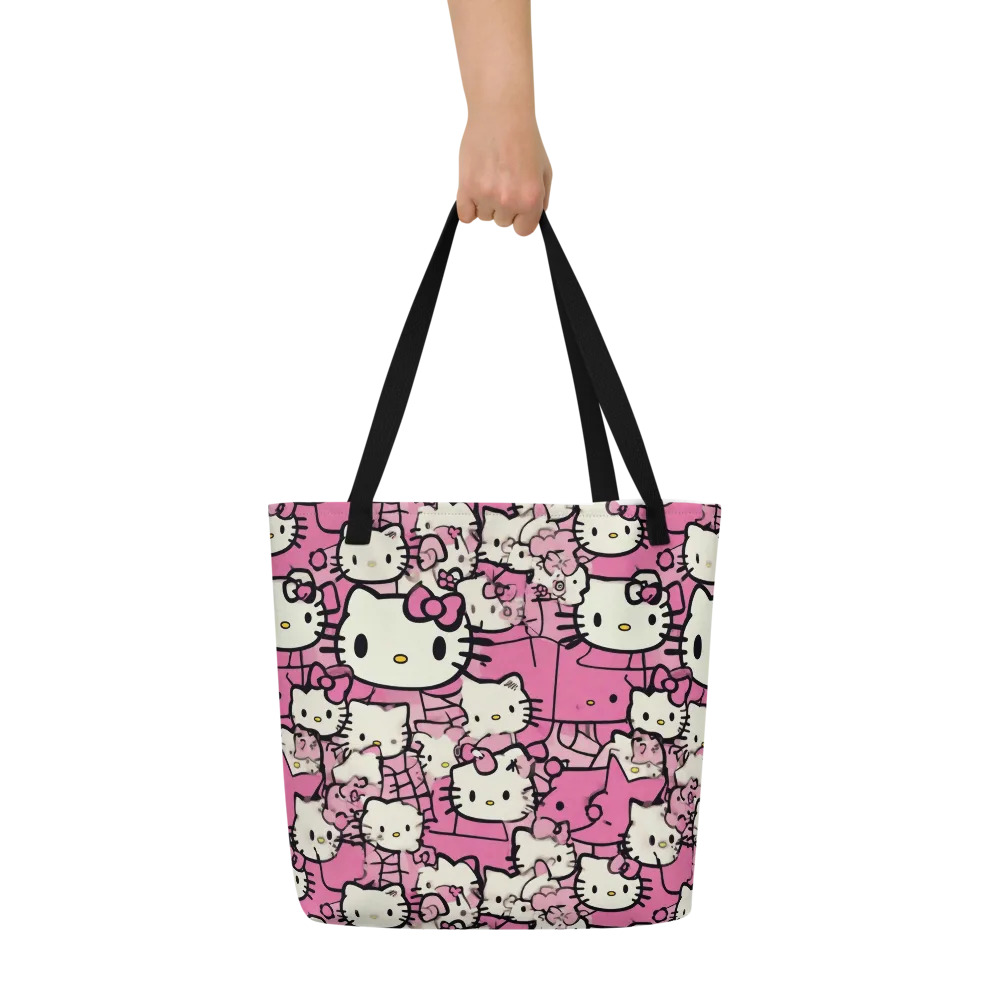 Pink Bow Parade on Large Tote Bag W/ Pocket — Front