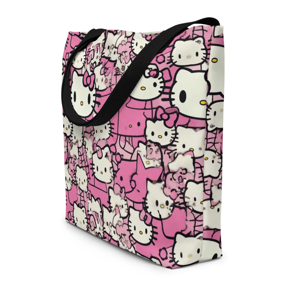 Pink Bow Parade on Large Tote Bag W/ Pocket — Front