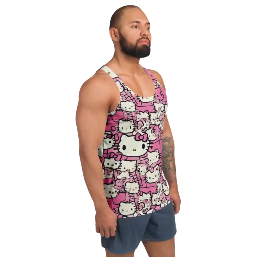 Pink Bow Parade on a Men's Tank Top