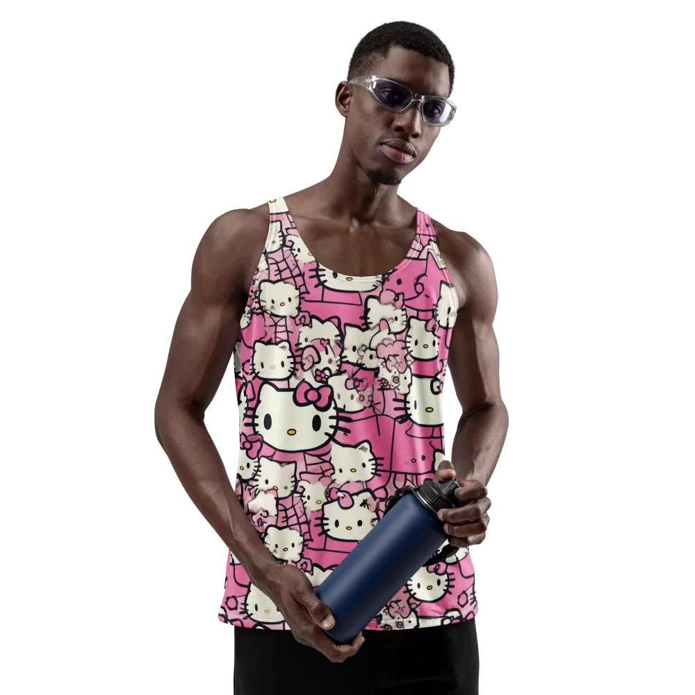 Pink Bow Parade on Men's Tank Top — Front