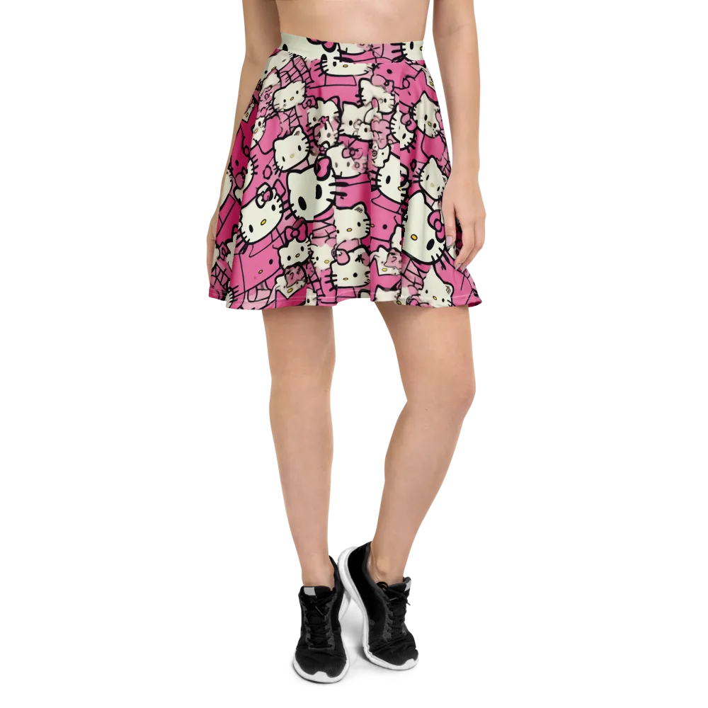 Pink Bow Parade on Skater Skirt — Front