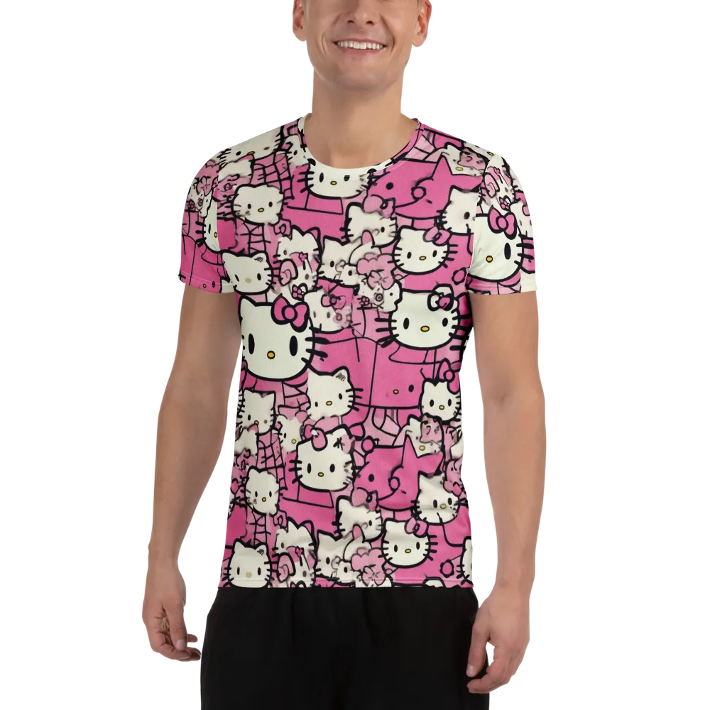 Pink Bow Parade on Men's Athletic T-Shirt — Front