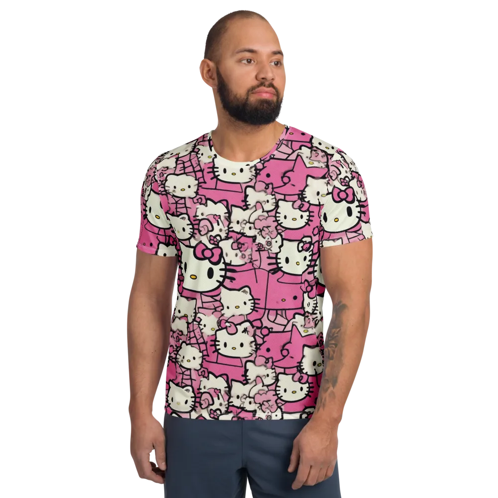 Pink Bow Parade on Men's Athletic T-Shirt — Front
