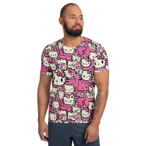 Pink Bow Parade on a Men's Athletic T-Shirt