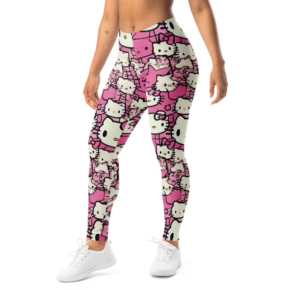 Pink Bow Parade on Leggings — Left Front
