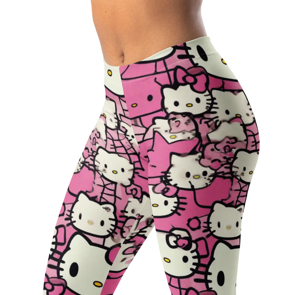 Pink Bow Parade on Leggings — Left Front