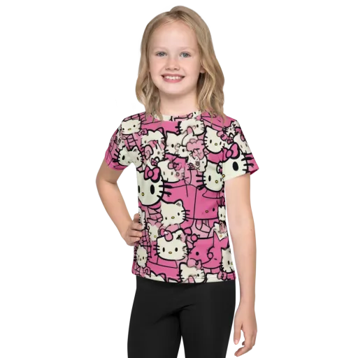 Pink Bow Parade on a Kids Crew Neck T-Shirt