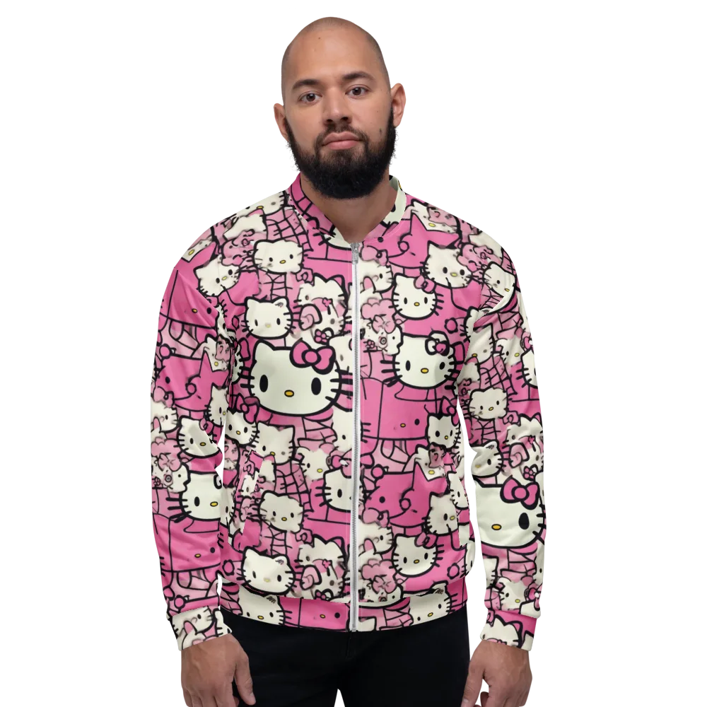Pink Bow Parade on Bomber Jacket — Front