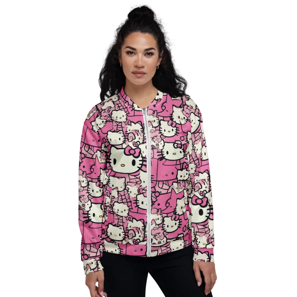 Pink Bow Parade on Bomber Jacket — Front