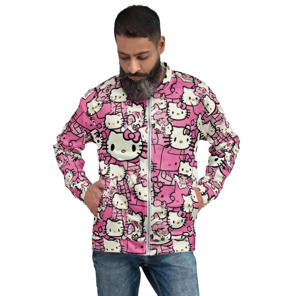Pink Bow Parade on Bomber Jacket — Front