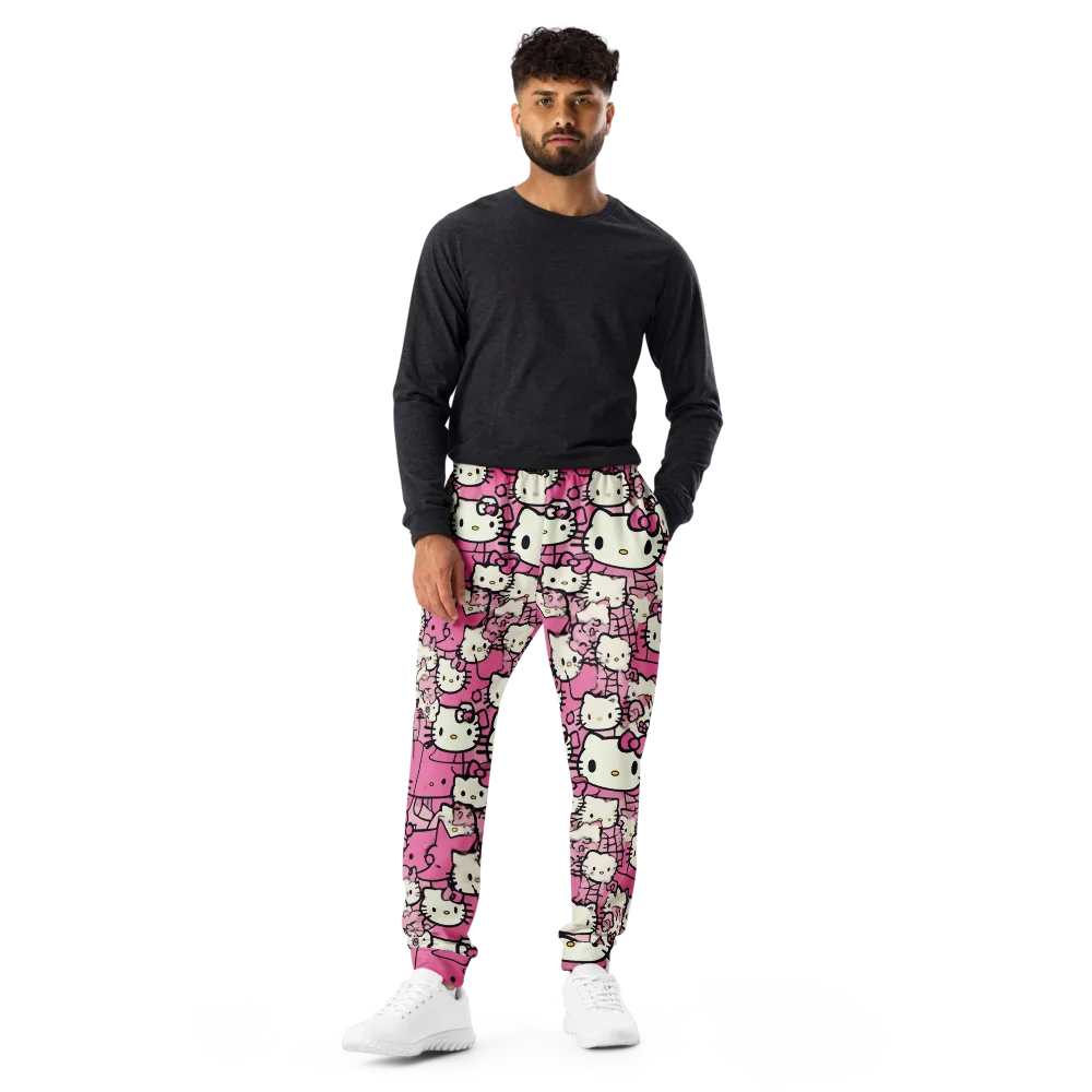 Pink Bow Parade on Men's Joggers — Front