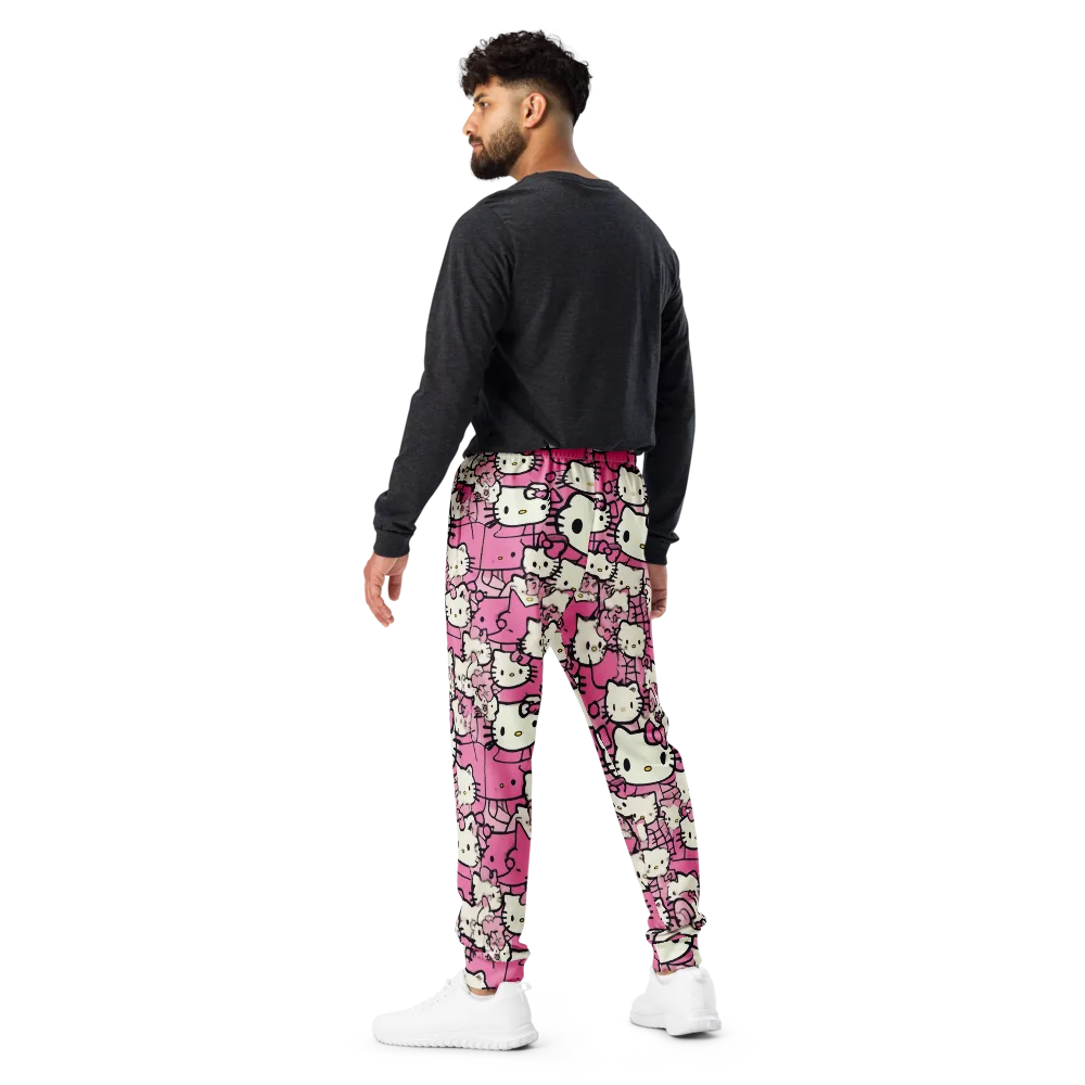 Pink Bow Parade on Men's Joggers — Back