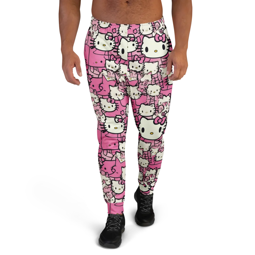 Pink Bow Parade on Men's Joggers — Front