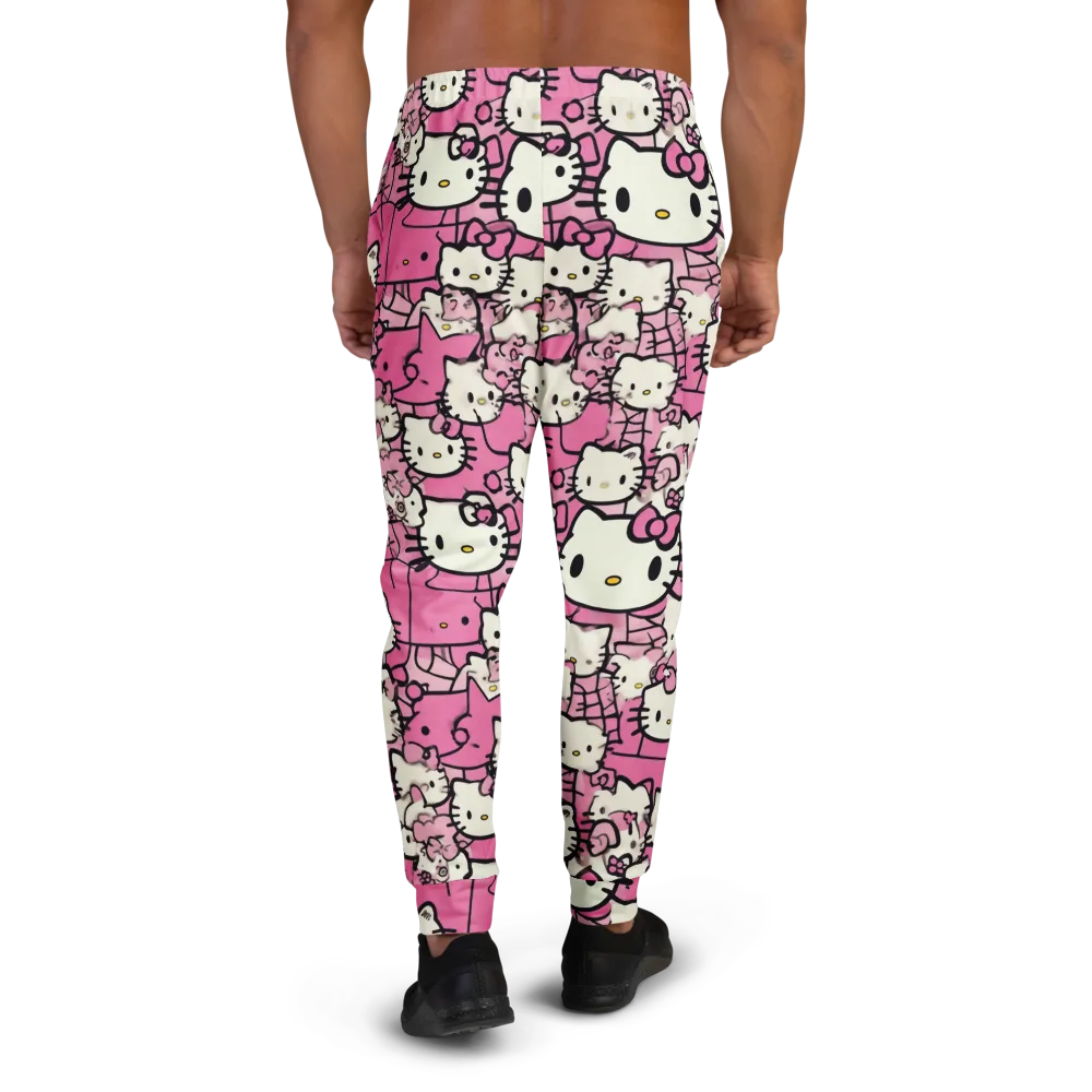 Pink Bow Parade on Men's Joggers — Back