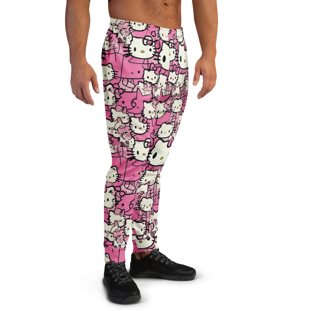Pink Bow Parade on Men's Joggers — Right