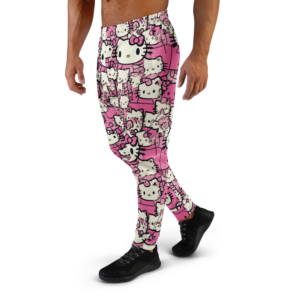 Pink Bow Parade on Men's Joggers — Left