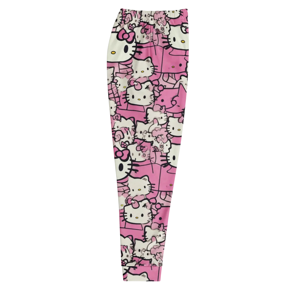 Pink Bow Parade on Men's Joggers — Right