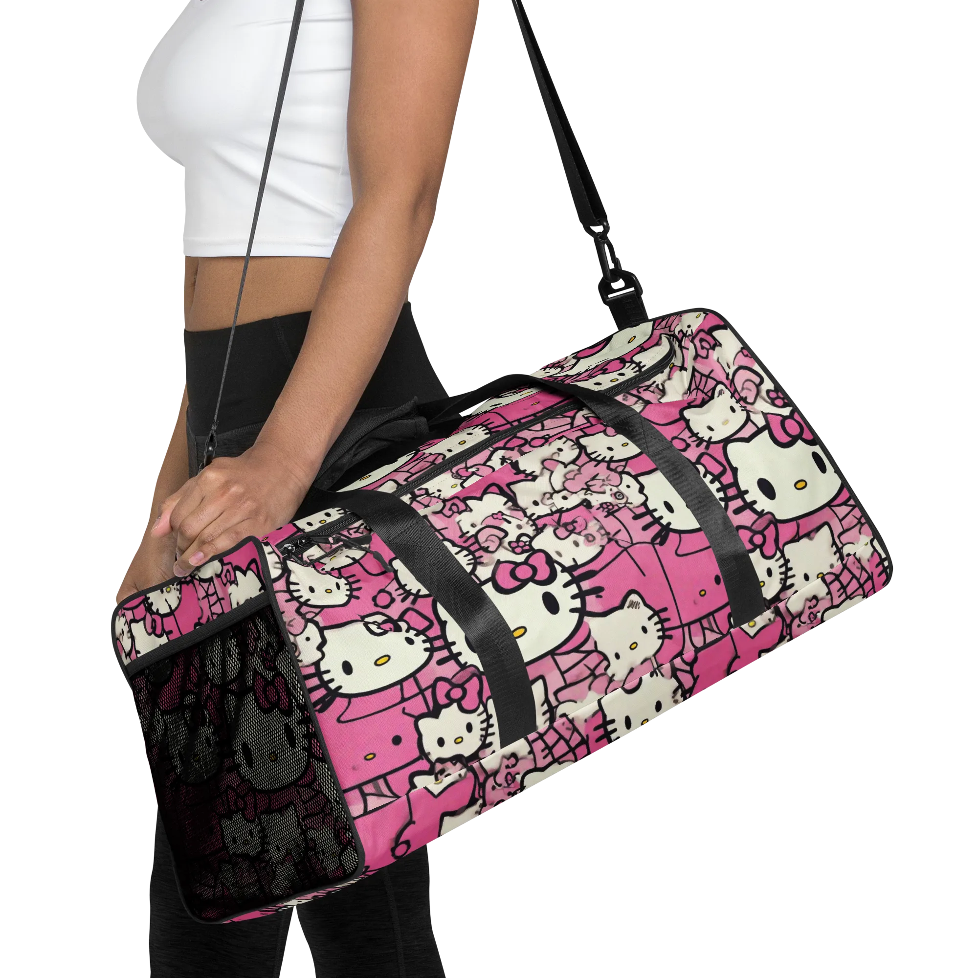 Pink Bow Parade on Duffle Bag — Front