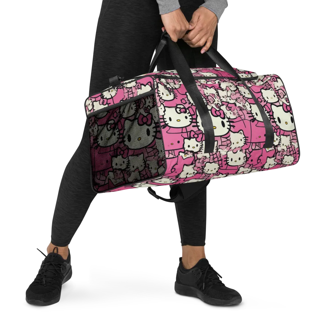 Pink Bow Parade on Duffle Bag — Right Front