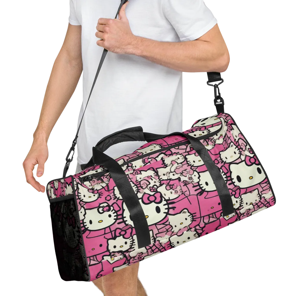Pink Bow Parade on Duffle Bag — Right Front