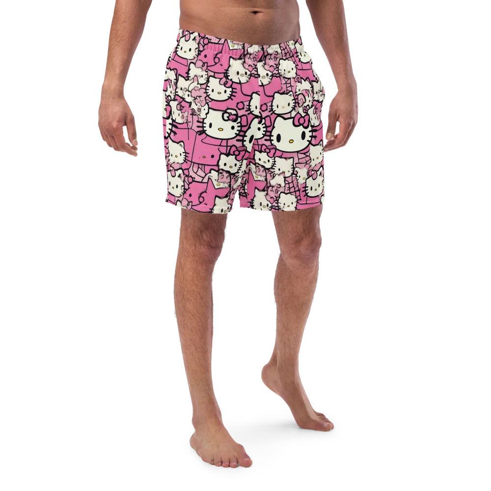Pink Bow Parade on Swim Trunks — Front