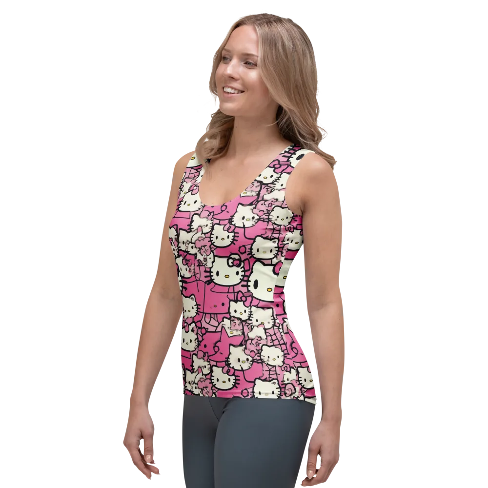 Pink Bow Parade on Women's Tank Top — Left Front