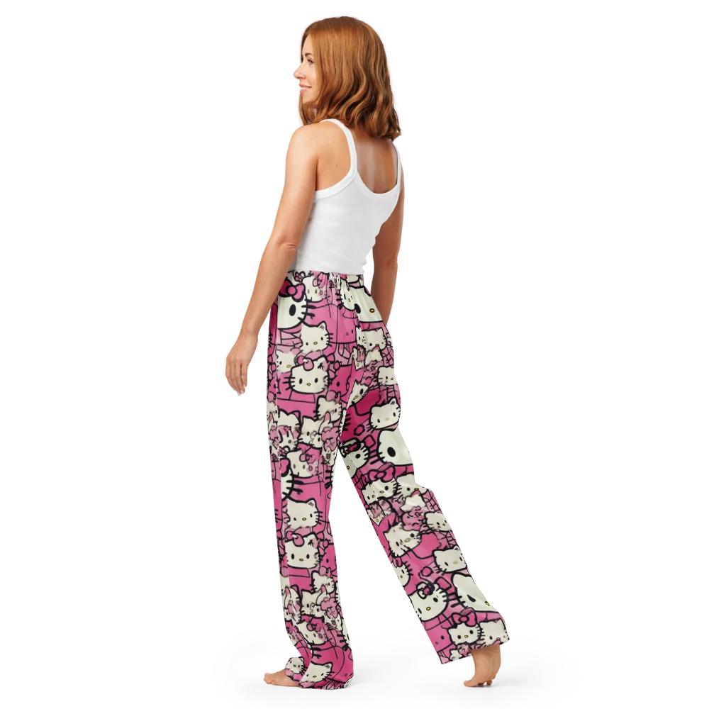Pink Bow Parade on Women's Pajama Pants — Back
