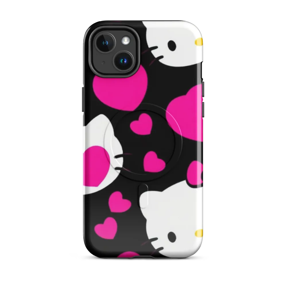 Neon Kitty Hearts on MagSafe Tough Case for iPhone® — Front
