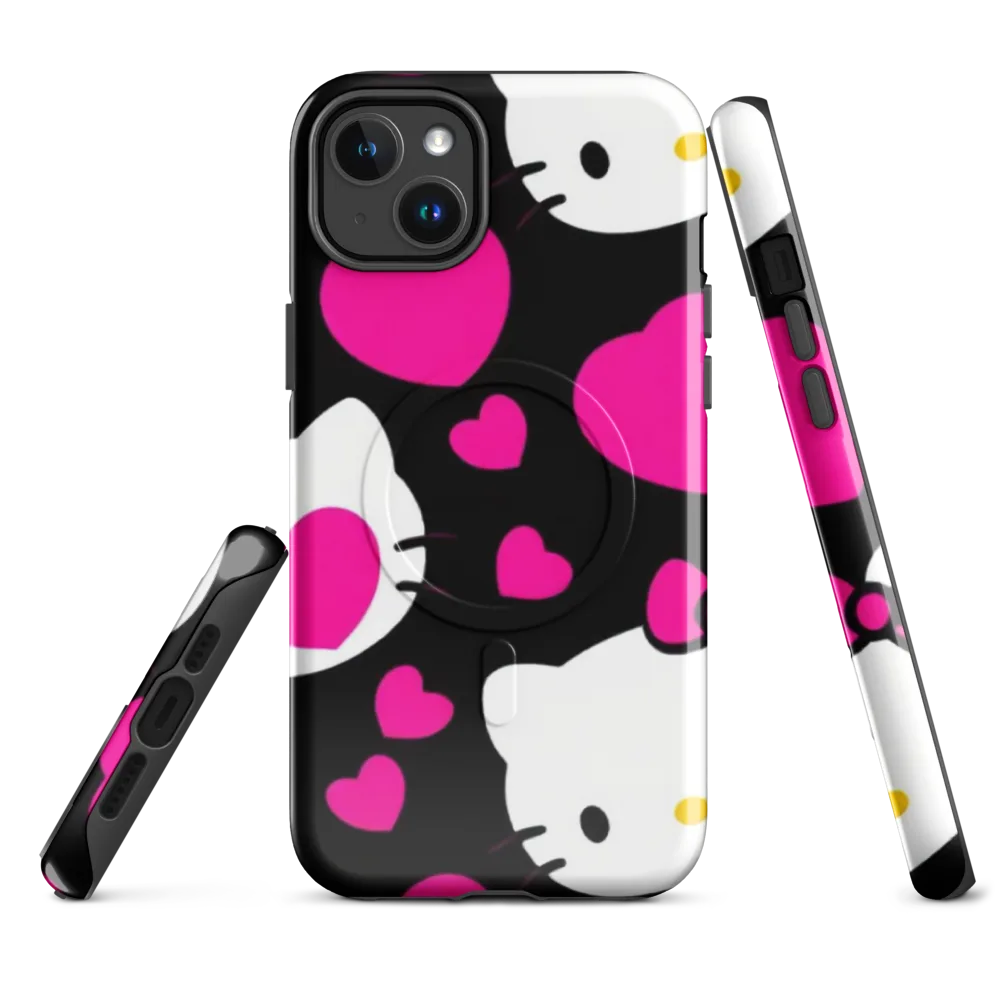 Neon Kitty Hearts on MagSafe Tough Case for iPhone® — Front