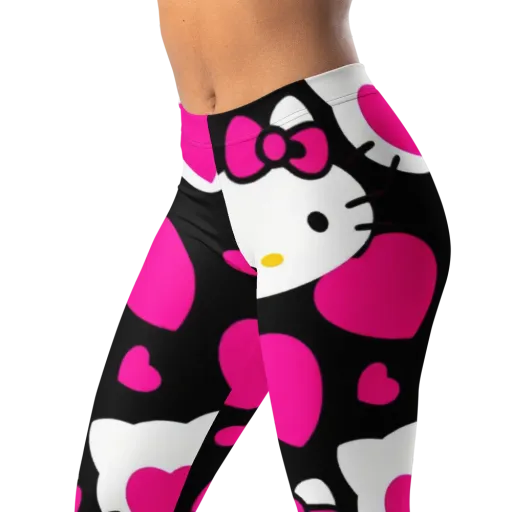 Neon Kitty Hearts on a Leggings