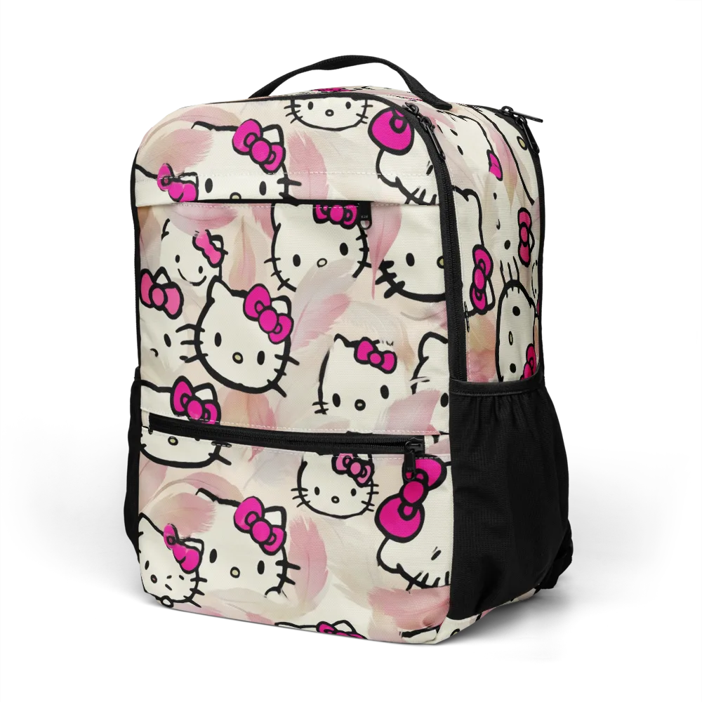 Kawaii Feather Parade on Utility Backpack — Left Front