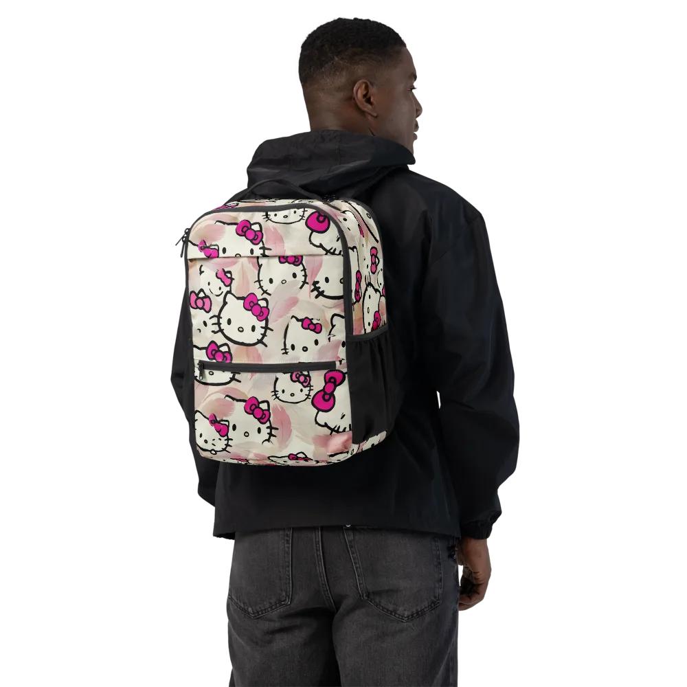 Kawaii Feather Parade on Utility Backpack — Back