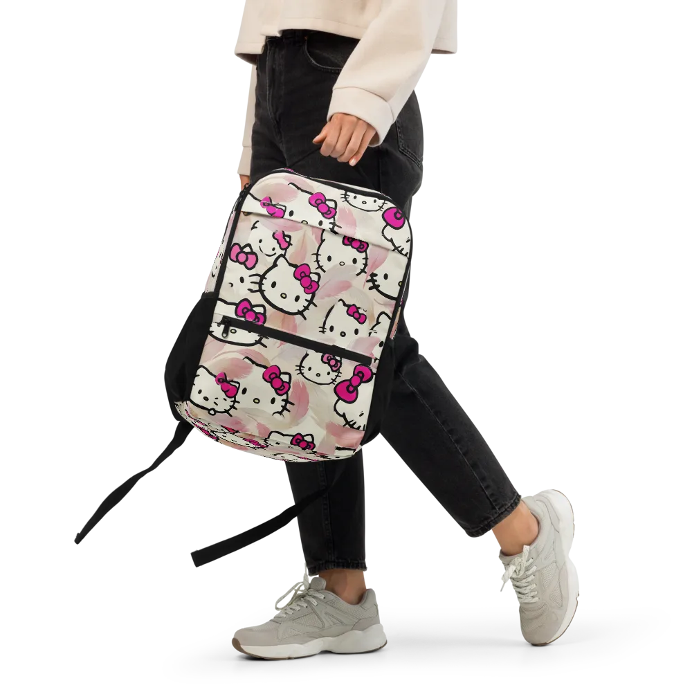 Kawaii Feather Parade on Utility Backpack — Front