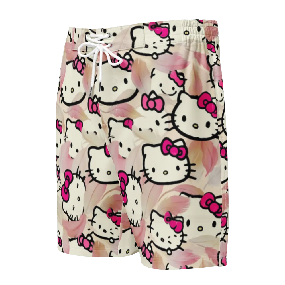 Kawaii Feather Parade on Men's Board Shorts — Front