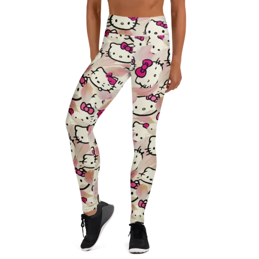 Kawaii Feather Parade on a Yoga Leggings