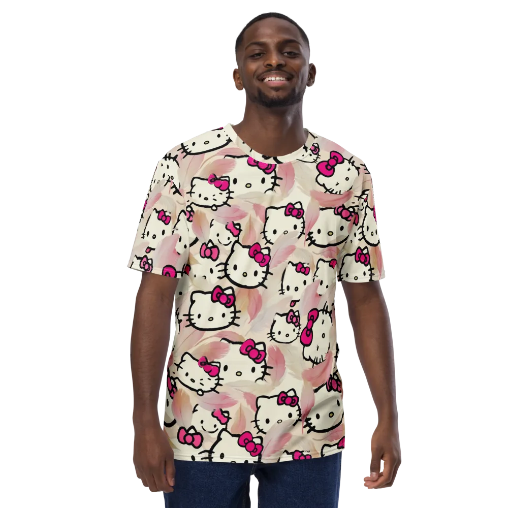 Kawaii Feather Parade on Men's Crew Neck T-Shirt — Front