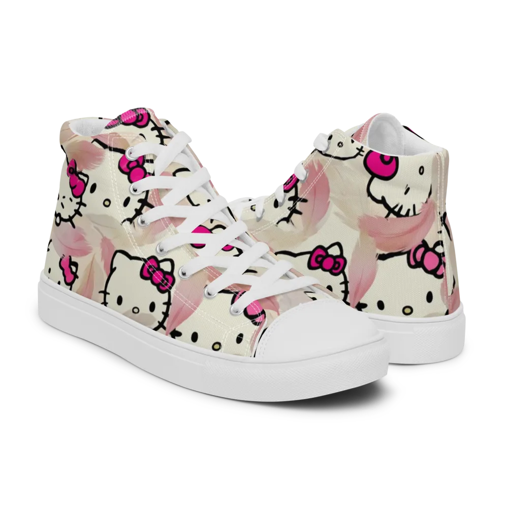 Kawaii Feather Parade on Men's High Top Canvas Shoes — Right