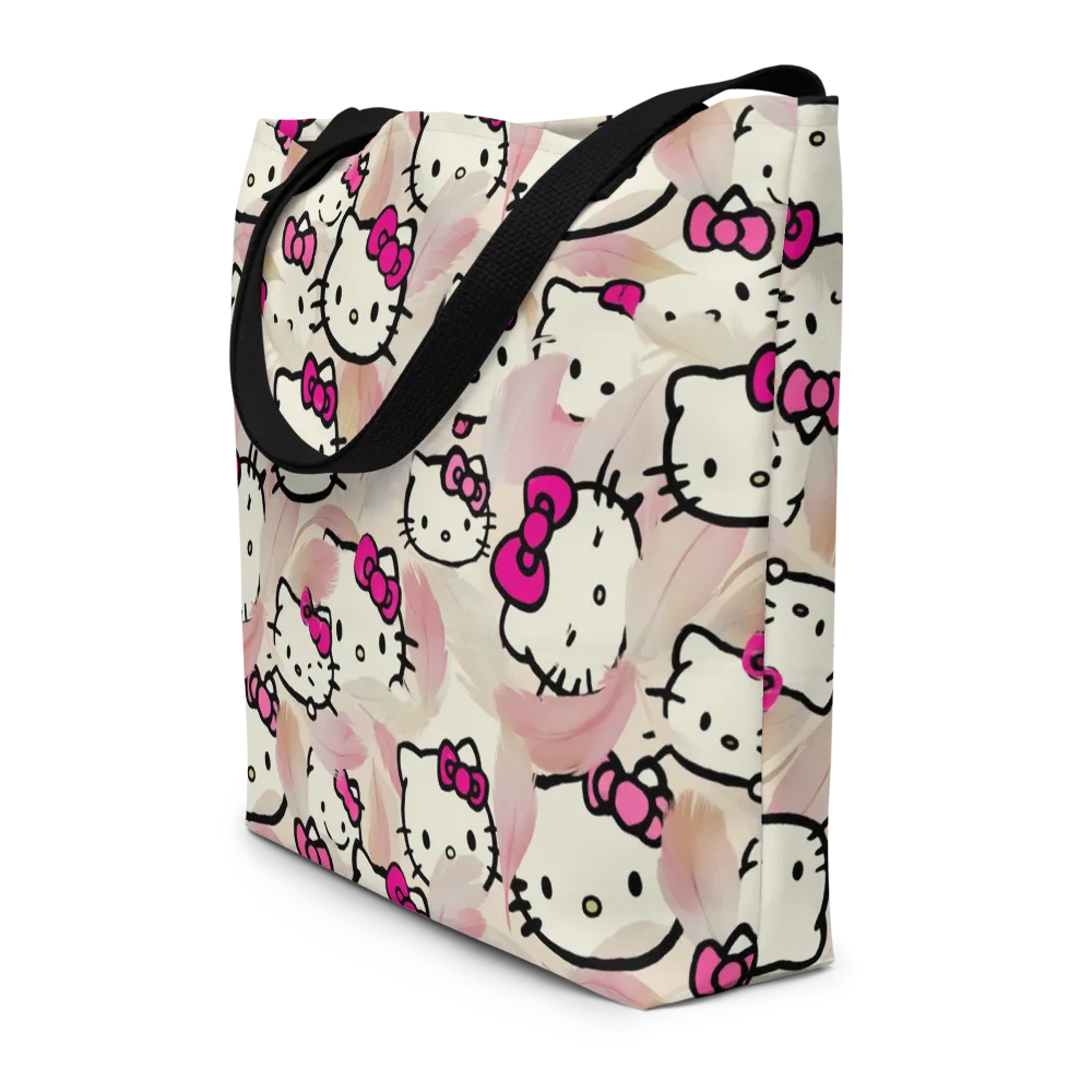 Kawaii Feather Parade on Large Tote Bag W/ Pocket — Front