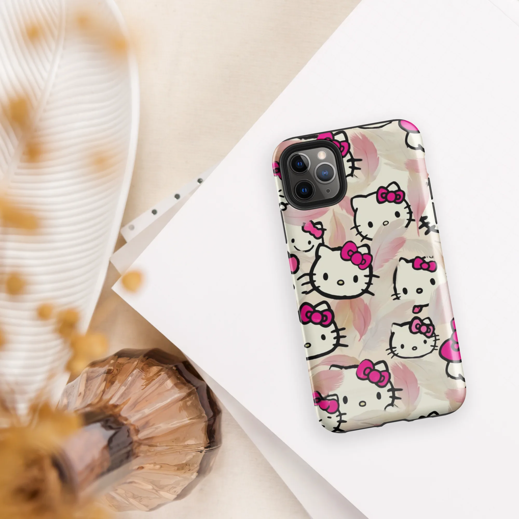 Kawaii Feather Parade on Tough Case for iPhone® — Front