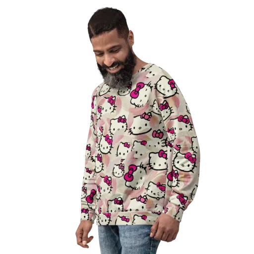 Kawaii Feather Parade on a Sweatshirt